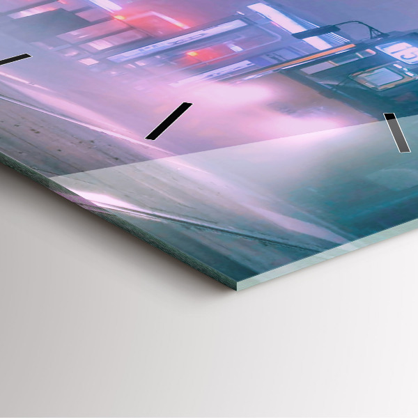 Reloj cuadrado Varsovia en la niebla