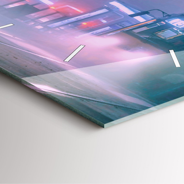 Reloj cuadrado Varsovia en la niebla