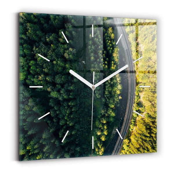 Reloj cuadrado Bosque a vista de pájaro