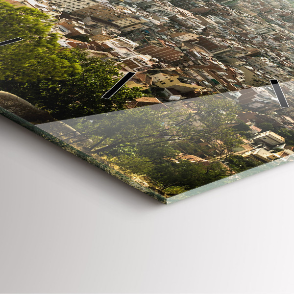 Reloj cuadrado Vista de Montjuic en Barcelona