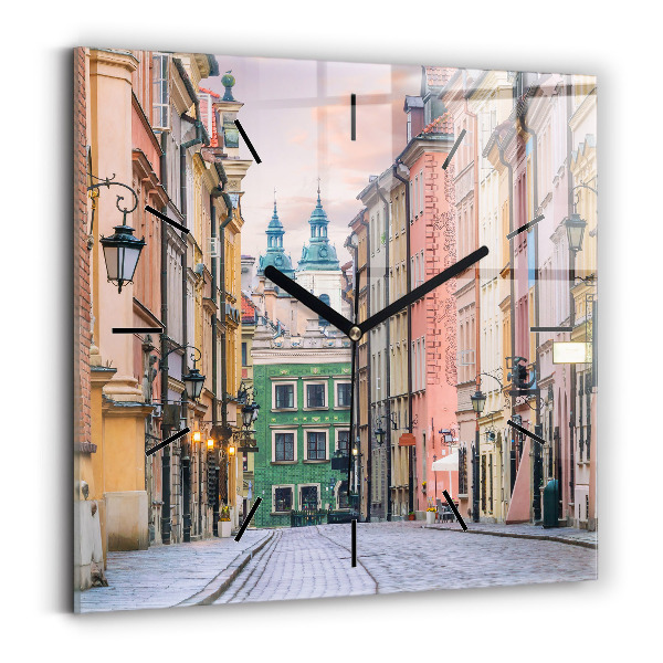 Reloj de pared cuadrado Casco antiguo de Varsovia
