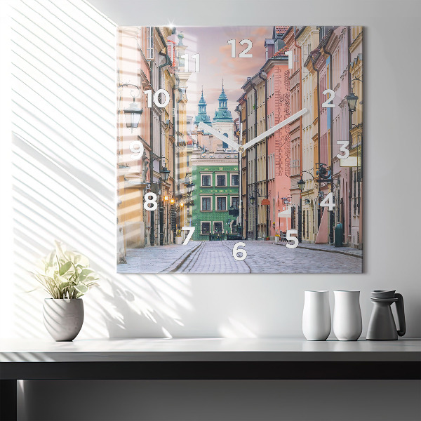 Reloj de pared cuadrado Casco antiguo de Varsovia