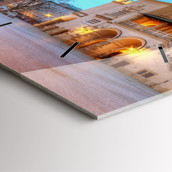 Reloj de pared cuadrado Plaza del Mercado Principal en Cracovia