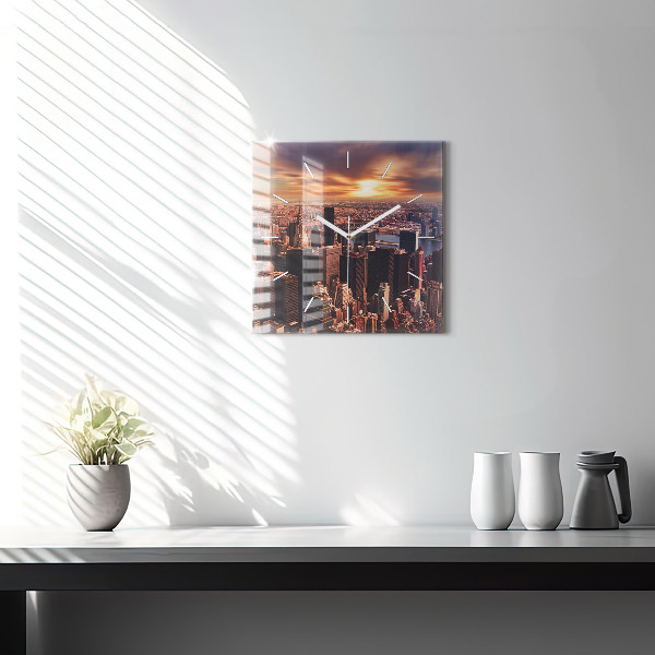 Reloj cuadrado Panorama de la ciudad oeste