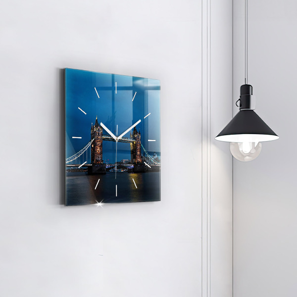 Reloj de pared cuadrado Tower Bridge Londres de noche