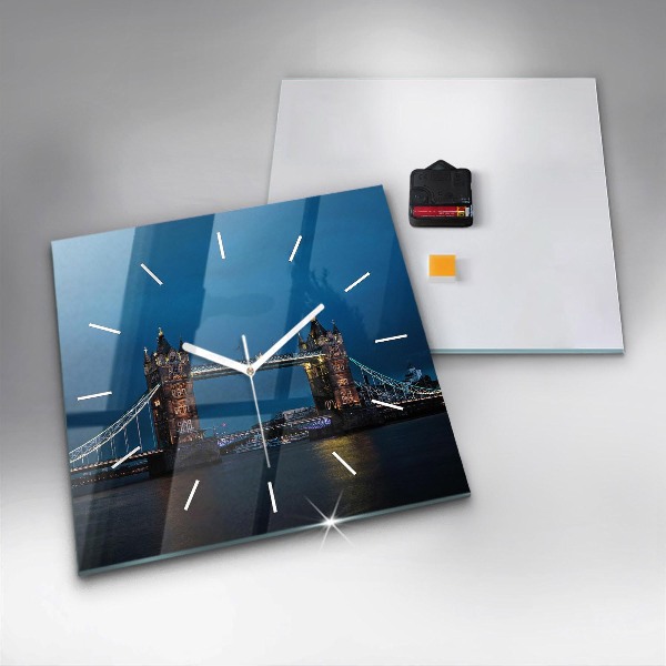 Reloj de pared cuadrado Tower Bridge Londres de noche