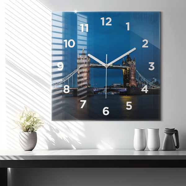 Reloj de pared cuadrado Tower Bridge Londres de noche