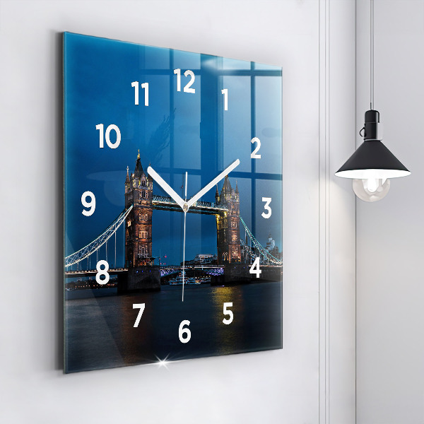 Reloj de pared cuadrado Tower Bridge Londres de noche