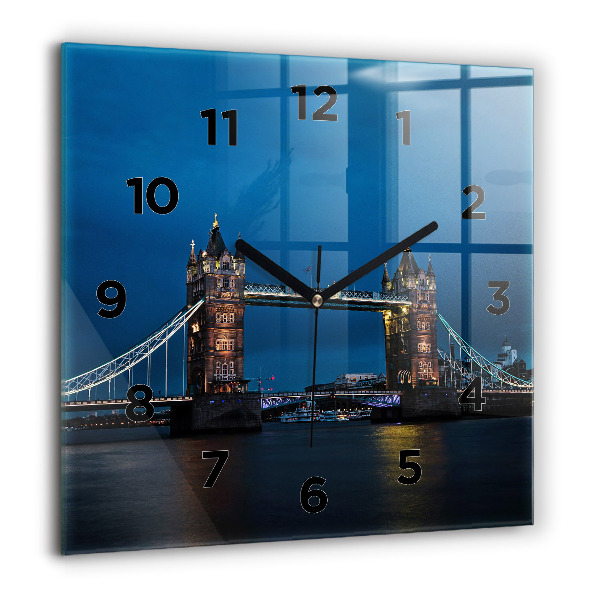 Reloj de pared cuadrado Tower Bridge Londres de noche