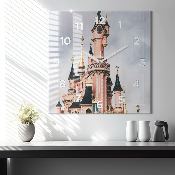 Reloj de pared cuadrado Castillo de Disneyland en París