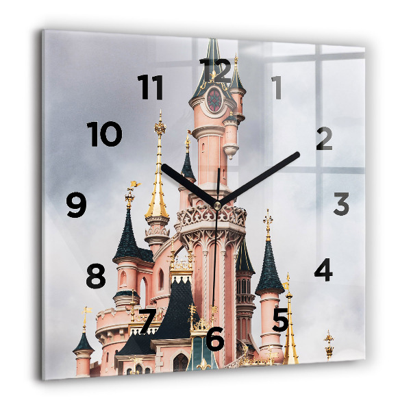 Reloj de pared cuadrado Castillo de Disneyland en París