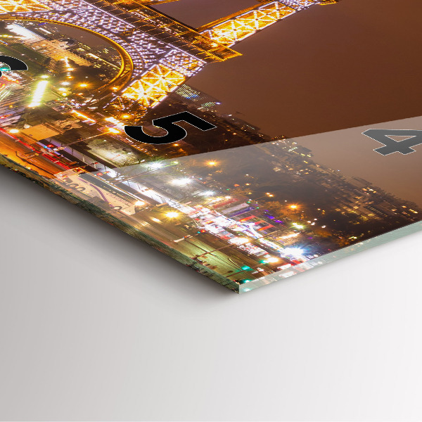 Reloj de pared cuadrado Torre Eiffel iluminada