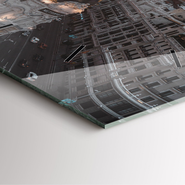 Reloj de pared cuadrado Ciudades al atardecer