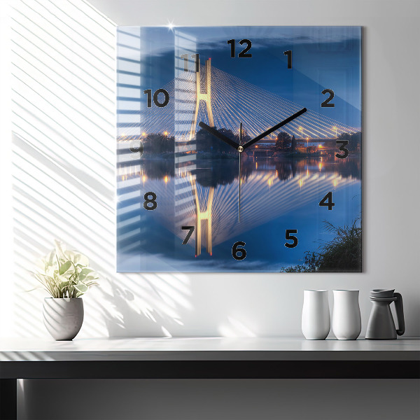 Reloj de pared cuadrado Puente Rędziński Wroclaw