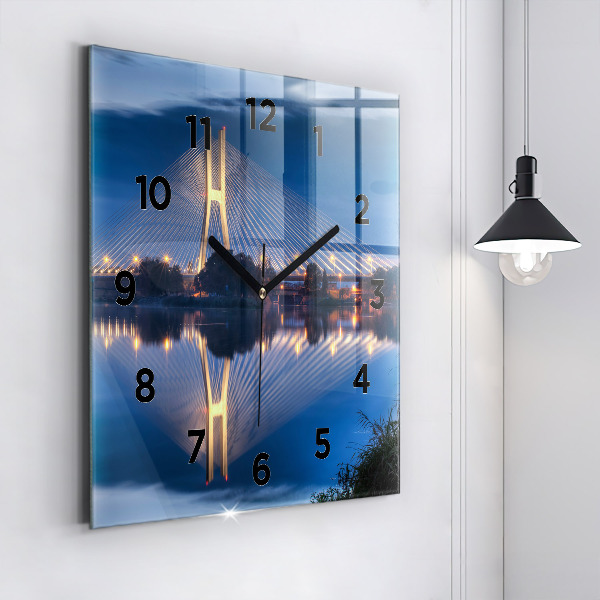 Reloj de pared cuadrado Puente Rędziński Wroclaw