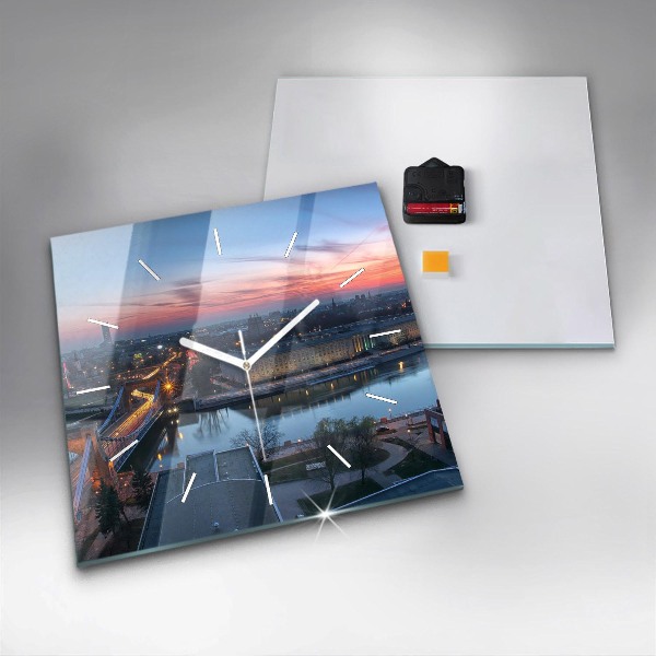 Reloj cuadrado Wrocław desde un dron