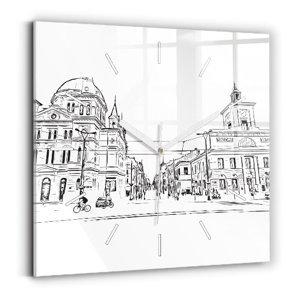 Reloj cuadrado Ilustración de la ciudad de Poznan