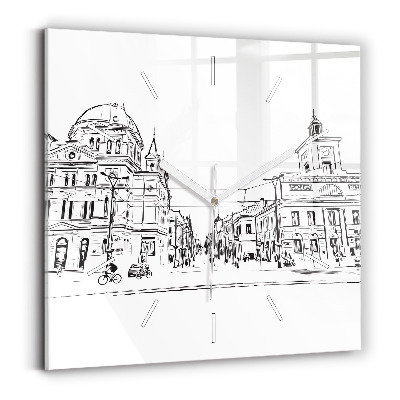 Reloj cuadrado Ilustración de la ciudad de Poznan
