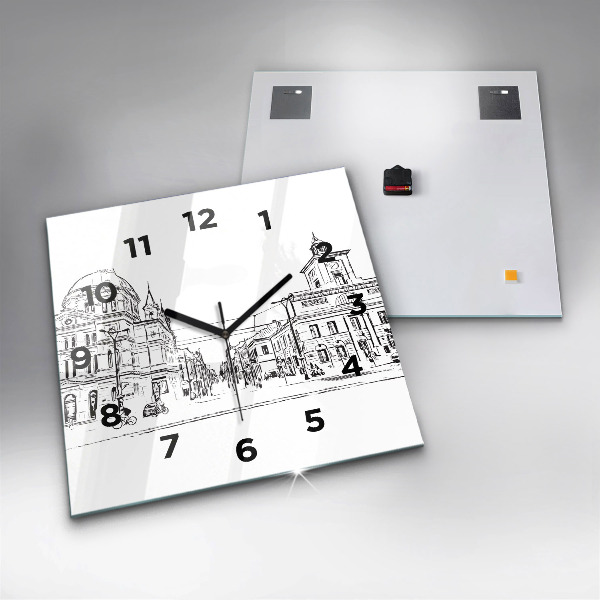 Reloj cuadrado Ilustración de la ciudad de Poznan