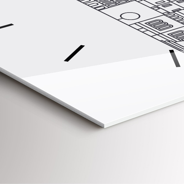 Reloj de pared cuadrado Łódź arquitectura panorama