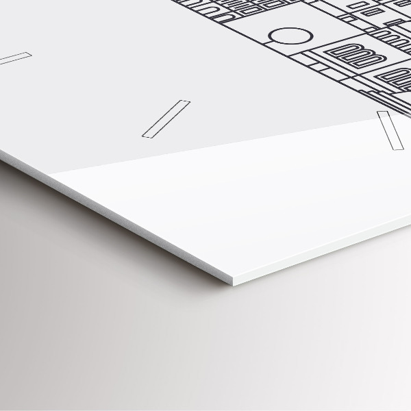 Reloj de pared cuadrado Łódź arquitectura panorama