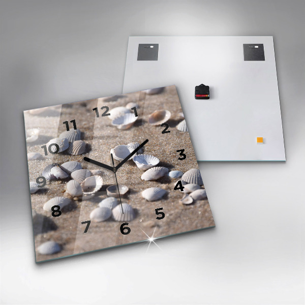 Reloj de pared cuadrado Conchas en la playa