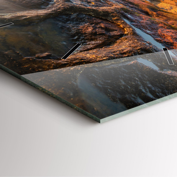 Reloj de pared cuadrado Faro y mar Báltico