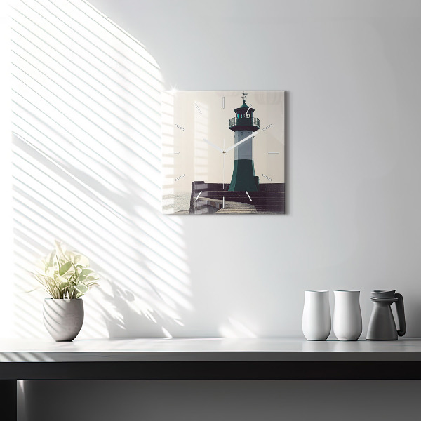 Reloj cuadrado Faro y mar