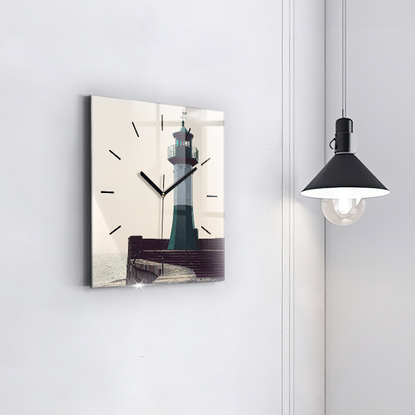 Reloj cuadrado Faro y mar