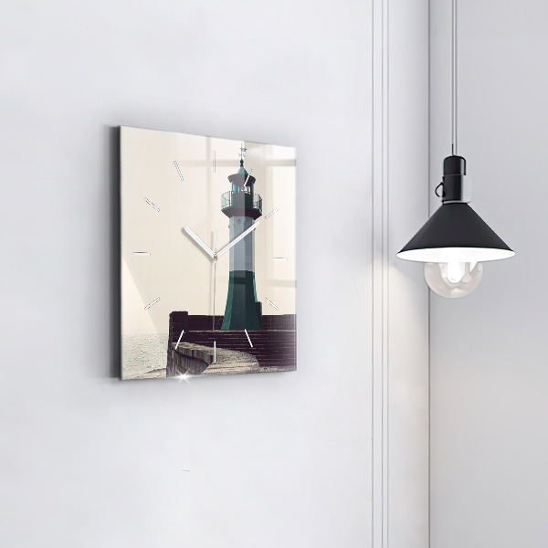 Reloj cuadrado Faro y mar