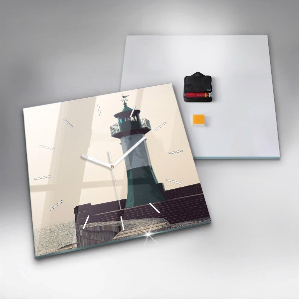 Reloj cuadrado Faro y mar