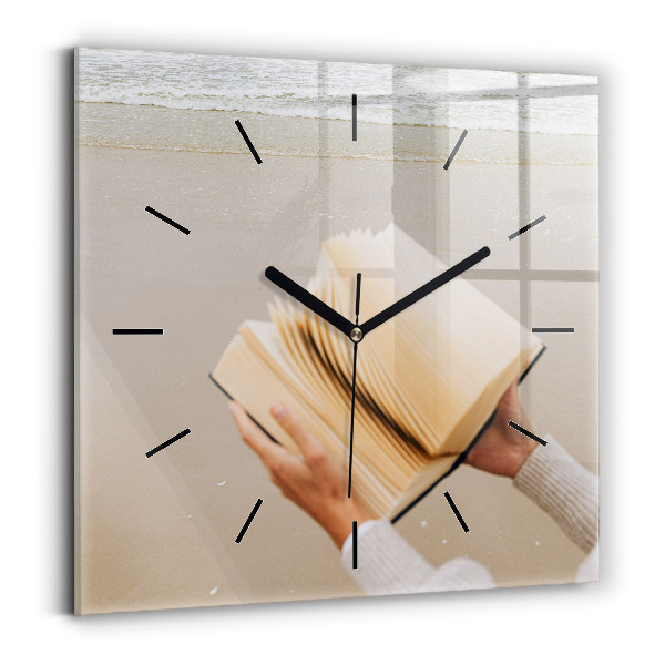 Reloj de pared cuadrado Un momento con un libro