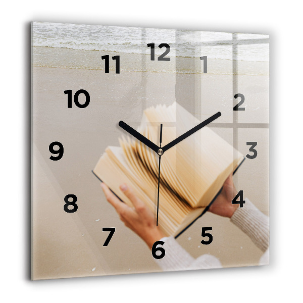 Reloj de pared cuadrado Un momento con un libro