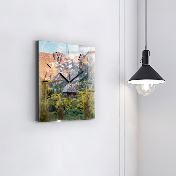 Reloj cuadrado Cabaña en los montes Tatra