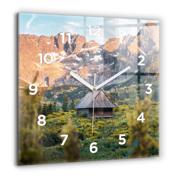 Reloj cuadrado Cabaña en los montes Tatra