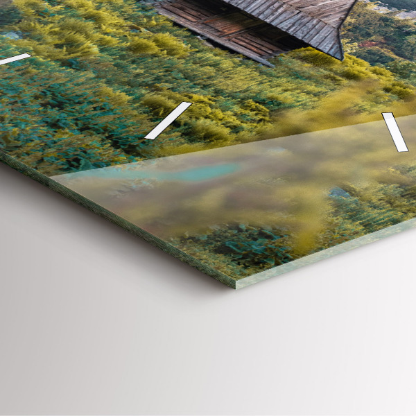 Reloj cuadrado Cabaña en los montes Tatra