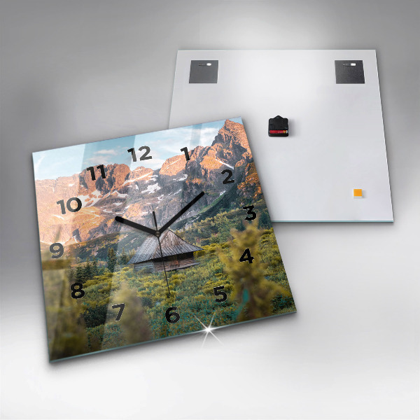 Reloj cuadrado Cabaña en los montes Tatra