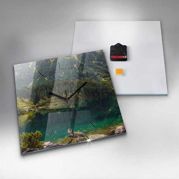 Reloj de pared cuadrado Morskie Oko en los montes Tatra