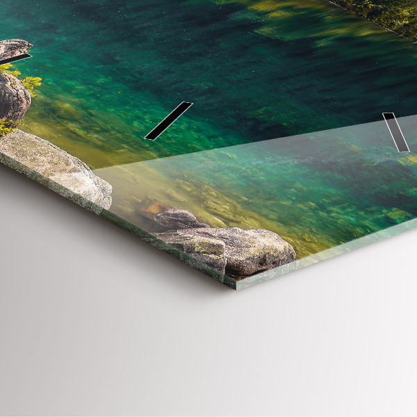 Reloj de pared cuadrado Morskie Oko en los montes Tatra