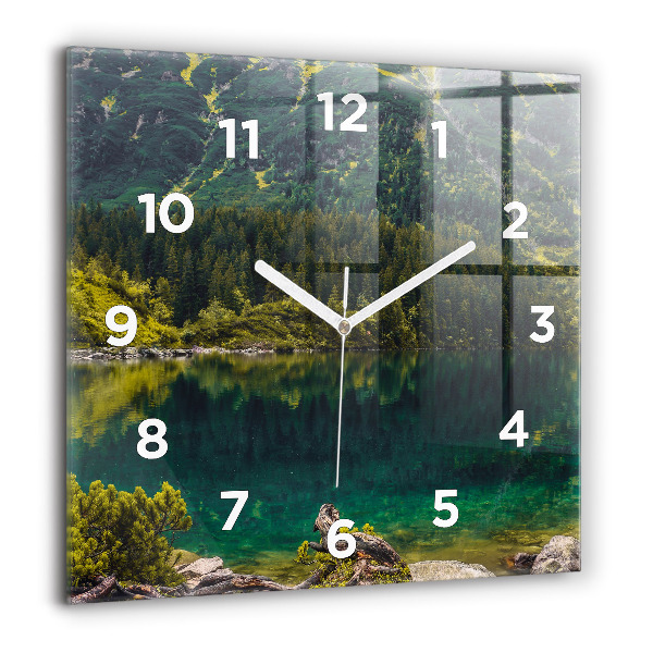 Reloj de pared cuadrado Morskie Oko en los montes Tatra