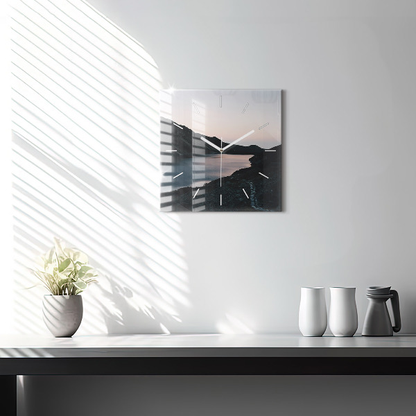 Reloj cuadrado Lago y montañas