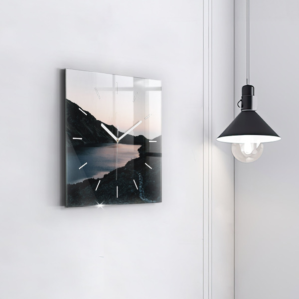 Reloj cuadrado Lago y montañas