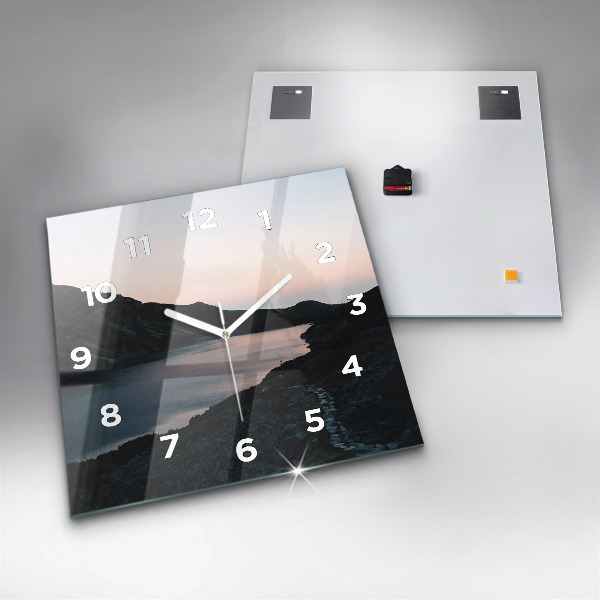 Reloj cuadrado Lago y montañas
