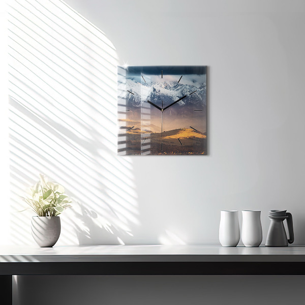 Reloj cuadrado Panorama invernal de los Tatras