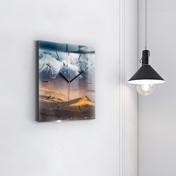 Reloj cuadrado Panorama invernal de los Tatras