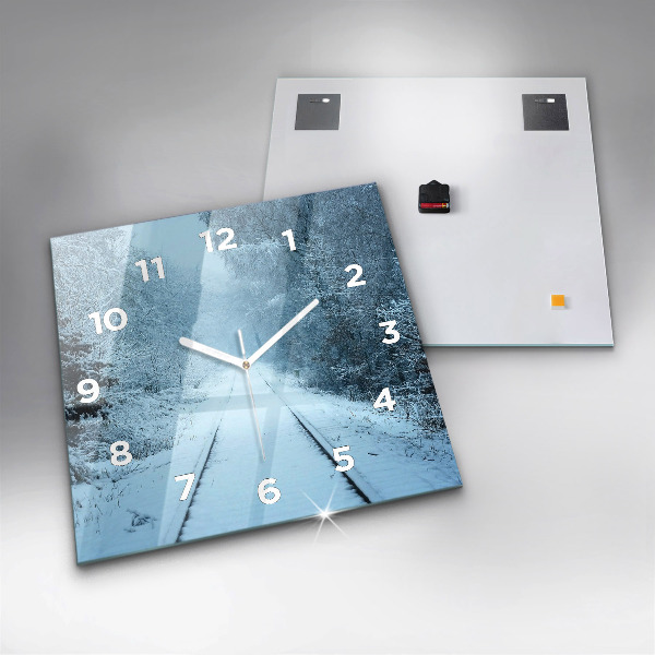 Reloj cuadrado Ciervos en las vías