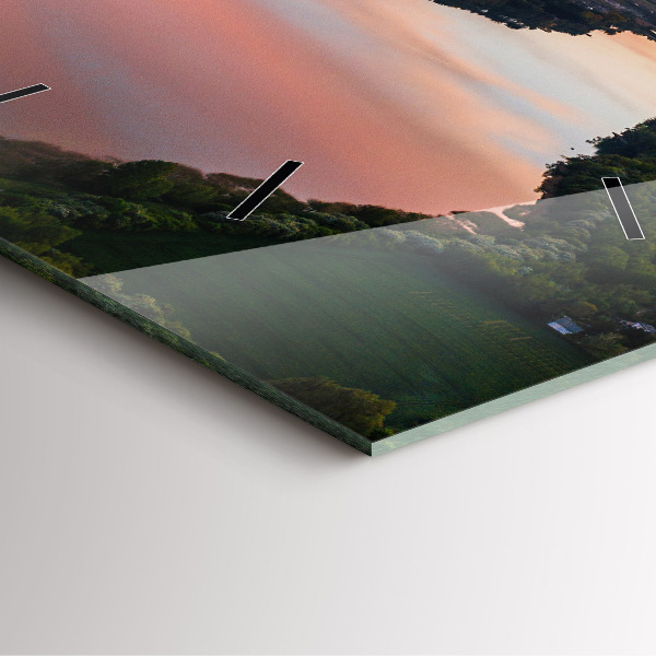 Reloj cuadrado Lago a vista de pájaro