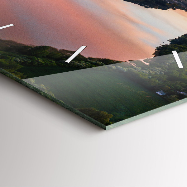 Reloj cuadrado Lago a vista de pájaro