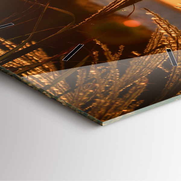 Reloj cuadrado Trigo en la hora dorada