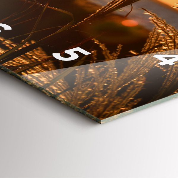 Reloj cuadrado Trigo en la hora dorada